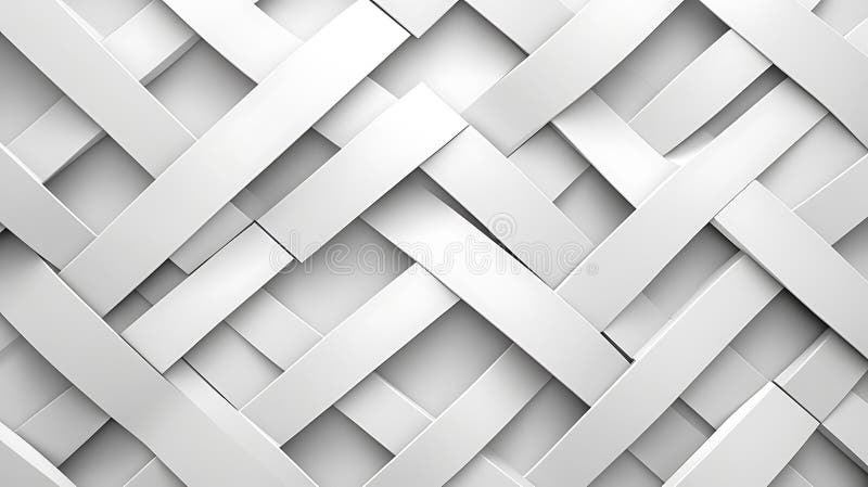 Abstrakta vita 3d-geometriska mönster vävda remsor som förenar fyrkanter med subtila skuggor ger modern design neutral bakgrund stock illustrationer