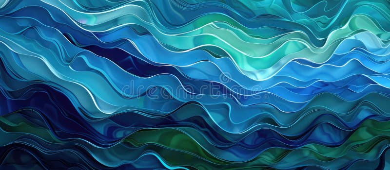 Abstrakta vätskeformiga tealvågor 3d digital konst med mesmeriserande visualer och vibranta tealfärger aig62 vektor illustrationer