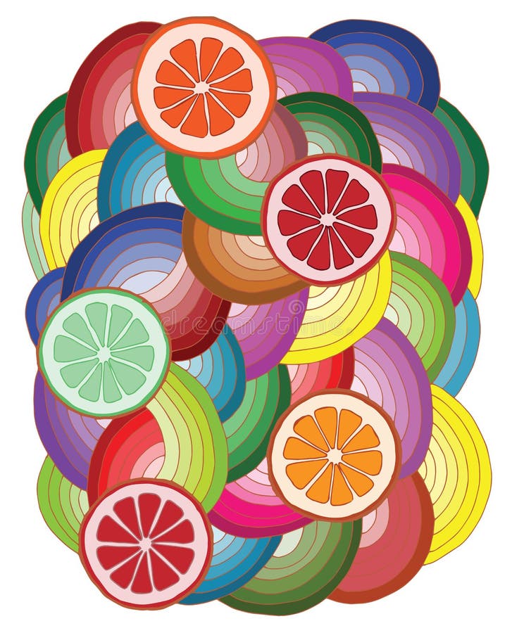Abstrakta wzór z multicolor cytrusem royalty ilustracja Abstrakta wzór z multicolor cytrusem royalty ilustracja