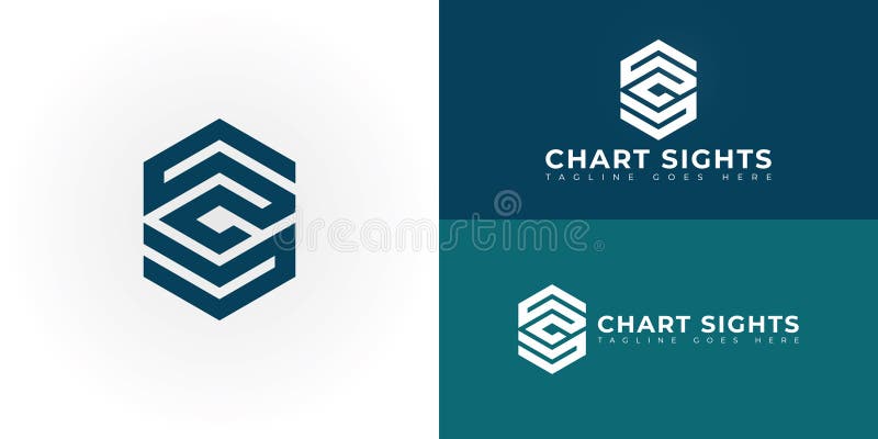 Abstrakte anfängliche Hexagon Buchstaben cs oder sc Logo in tiefblauer Farbe isoliert auf mehreren Hintergrundfarben stock abbildung