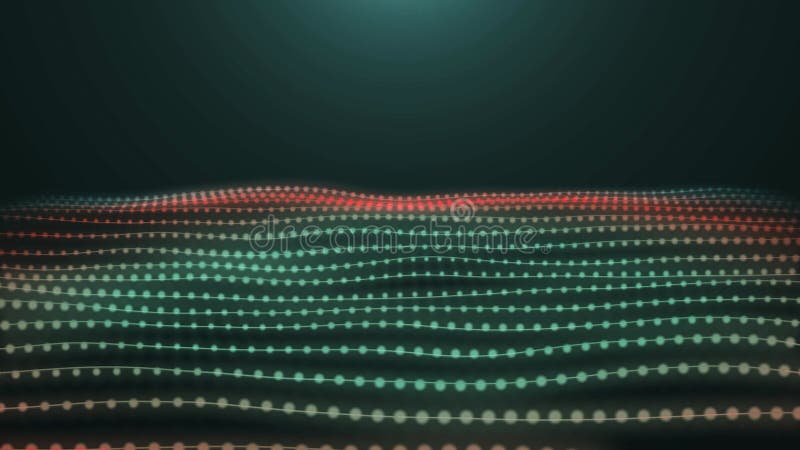 Abstrakte Animation der blauen, orangefarbenen Linien auf dunklem Hintergrund vektor abbildung