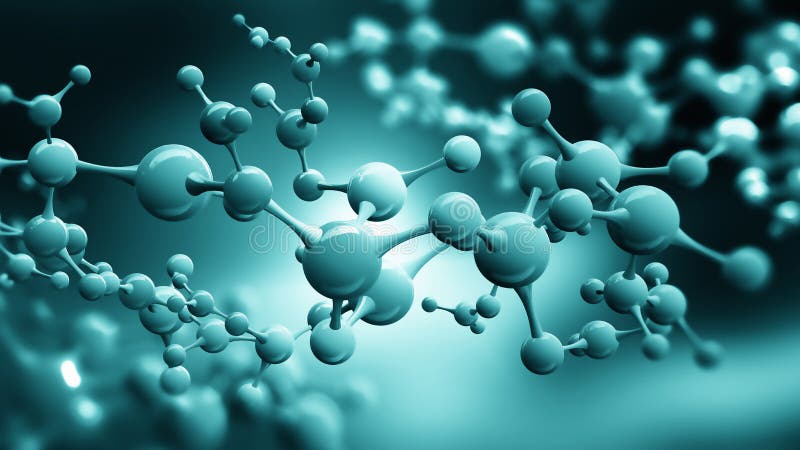 Abstrakte Atomstruktur für Wissenschaft oder medizinischen Hintergrund lizenzfreie abbildung