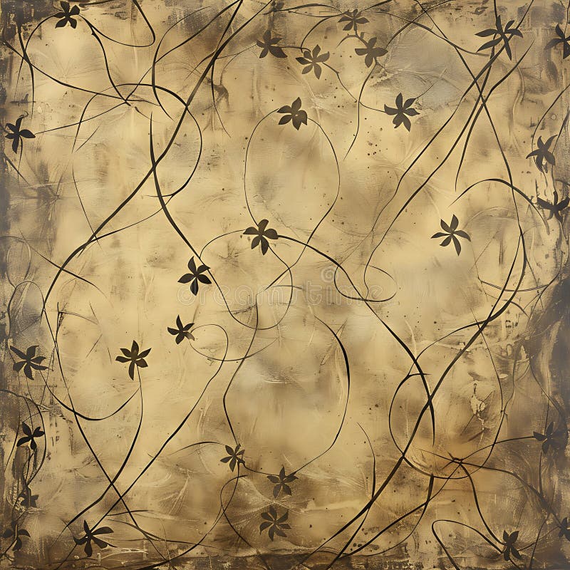 Abstrakte beige Canvas Malerei Blumenrinde und Textur stock abbildung