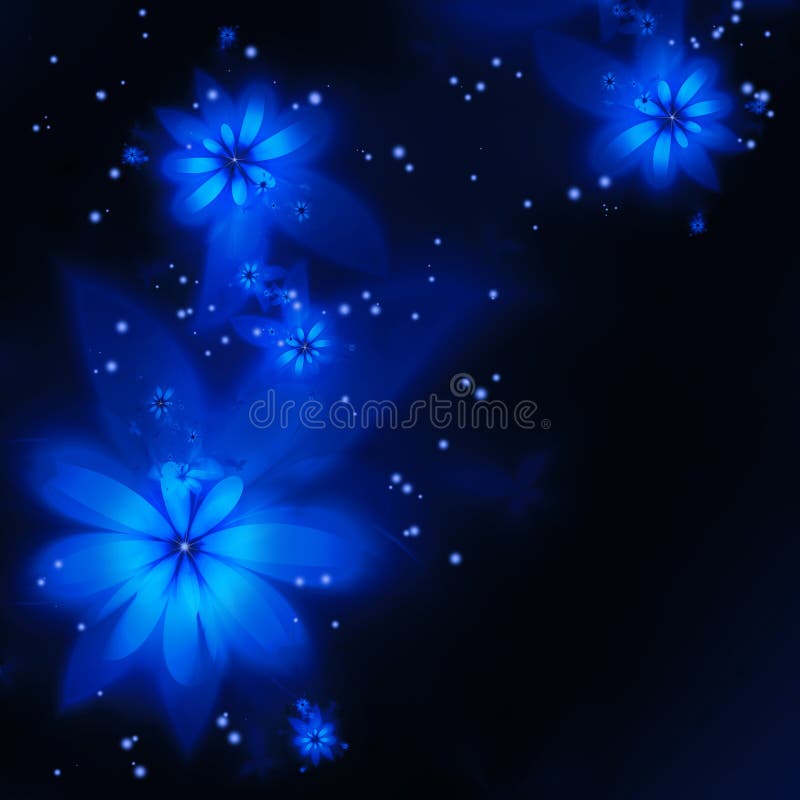 Abstrakte blaue Fractalblumen stock abbildung Abstrakte blaue Fractalblumen stock abbildung