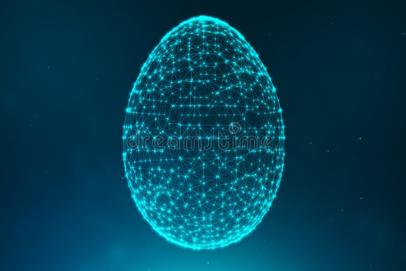 Abstrakte blaue Ostereier, die blauen Linien und aus glühenden Neonpunkten bestehen Abstrakte Eidreieckform Glückliches Osterei lizenzfreie abbildung Abstrakte blaue Ostereier, die blauen Linien und aus glühenden Neonpunkten bestehen Abstrakte Eidreieckform Glückliches Osterei lizenzfreie abbildung