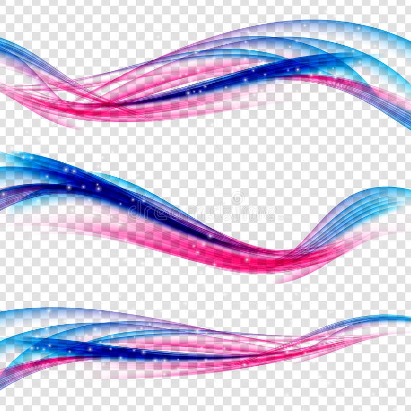 Abstrakte blaue und rosa Welle eingestellt auf transparenten Hintergrund Vect stock abbildung Abstrakte blaue und rosa Welle eingestellt auf transparenten Hintergrund Vect stock abbildung
