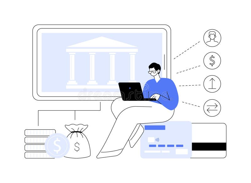 Abstrakte Darstellung des Begriffs 'Vektor' der offenen Bankplattform. stock abbildung