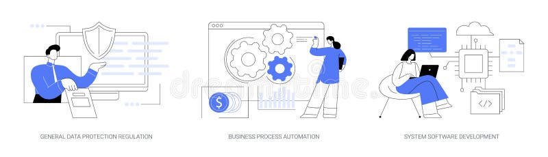 Abstrakte Darstellung eines digitalen Transformationskonzepts. stock abbildung