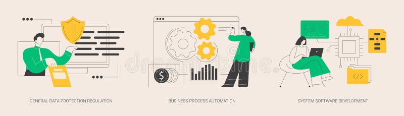 Abstrakte Darstellung eines digitalen Transformationskonzepts. stock abbildung