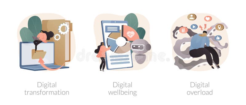 Abstrakte Darstellung von Vektoren für die Digitalisierung von Unternehmen. vektor abbildung