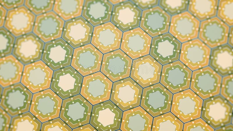 Abstrakte Digital-Hexagone, schöne Animation 3d mit einer Schärfentiefe 4K stock abbildung