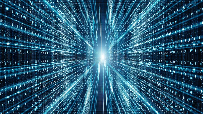 Abstrakte digitale Matrixpartikel Datenverbindungs-Technologiekonzepthintergrund Digital fließen kann. vektor abbildung
