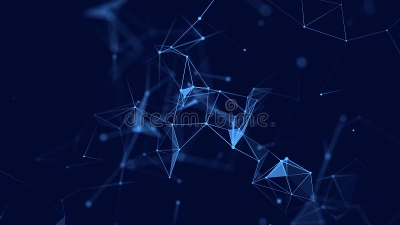 Abstrakte digitale Verbindung bewegte Punkte und Linien. Netzwerkverbindungsstruktur. Plexus-Effekt 3d Nahtlose Schleife 4K lizenzfreie abbildung