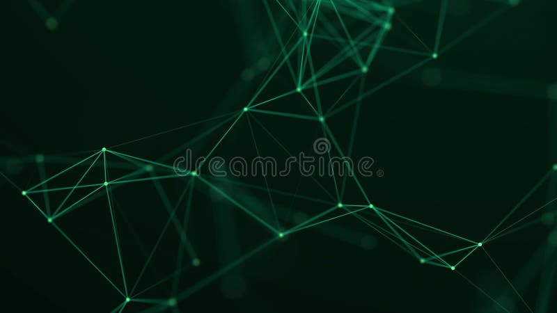 Abstrakte digitale Verbindung bewegte Punkte und Linien. Technologie-Hintergrund. Netzverbindungsstruktur 3D Nahtlose Schleife 4K stock abbildung