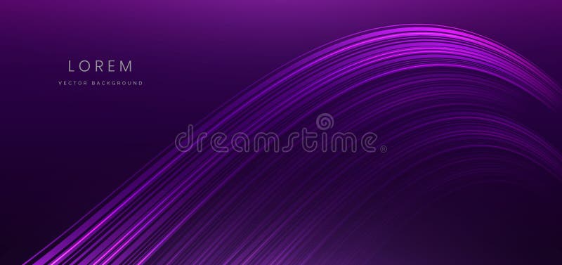 Abstrakte futuristisch leuchtende violette Wellenlinien mit Geschwindigkeitsbewegung auf dunklem Hintergrund lizenzfreie abbildung