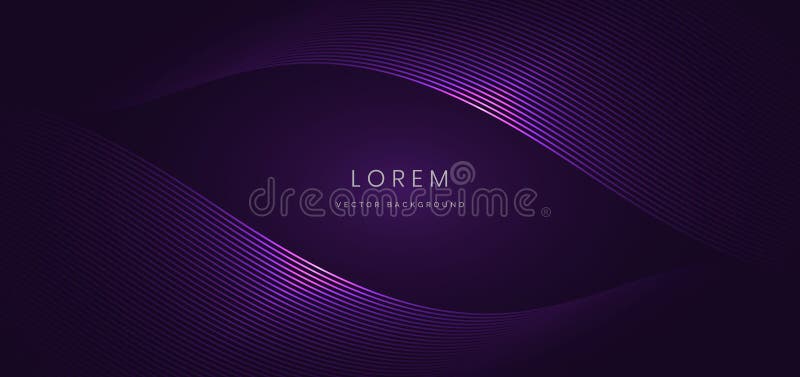Abstrakte futuristische Welle strahlt violette Linien auf dunkelviolettem Hintergrund stock abbildung