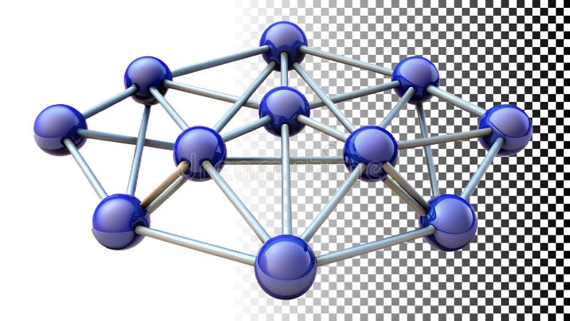 Abstrakte geometrische Netzstruktur verbundene Knoten Technologie Web Pnnn transparente Bild Generative AI vektor abbildung