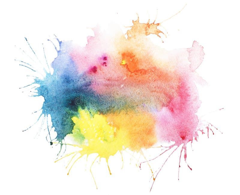 Abstrakte gezeichneter Fleck des Aquarellaquarells Hand lizenzfreies stockfoto