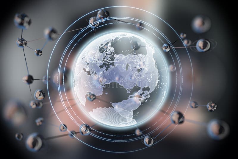 Abstrakte glühende Bereichform Erde Planet des Konzeptes 3d Wissenschaft und Technik-Hintergrund stock abbildung Abstrakte glühende Bereichform Erde Planet des Konzeptes 3d Wissenschaft und Technik-Hintergrund stock abbildung