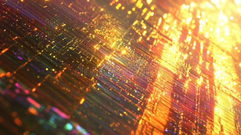 Abstrakte goldene Daten, die durch digitale Leiterkarte fließen lizenzfreie abbildung