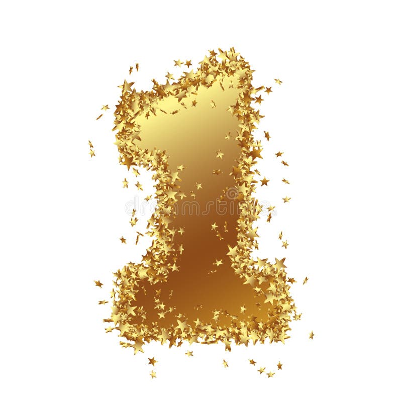 Abstrakte goldene Zahl mit Starlet-Grenze - eine - 1 stock abbildung