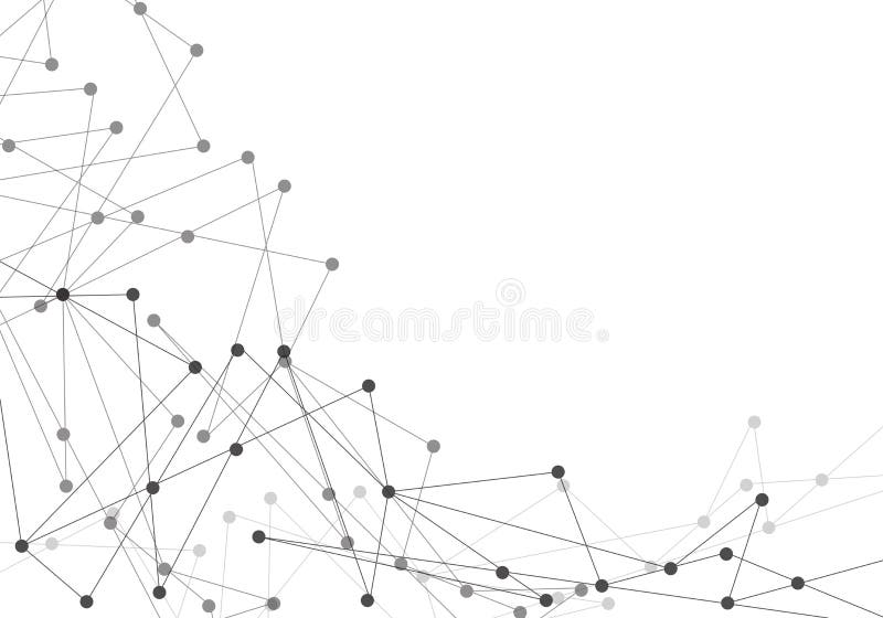Abstrakte graue Linie Polygonstelle schließen Netz auf weißem Technologiehintergrundvektor an lizenzfreie abbildung