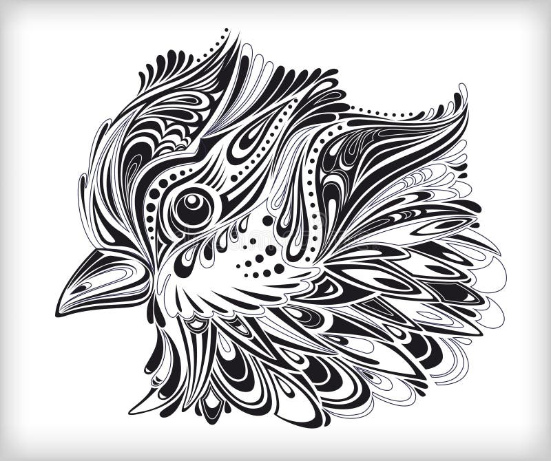 Abstrakte Hand gezeichneter Vogel lizenzfreie abbildung Abstrakte Hand gezeichneter Vogel lizenzfreie abbildung