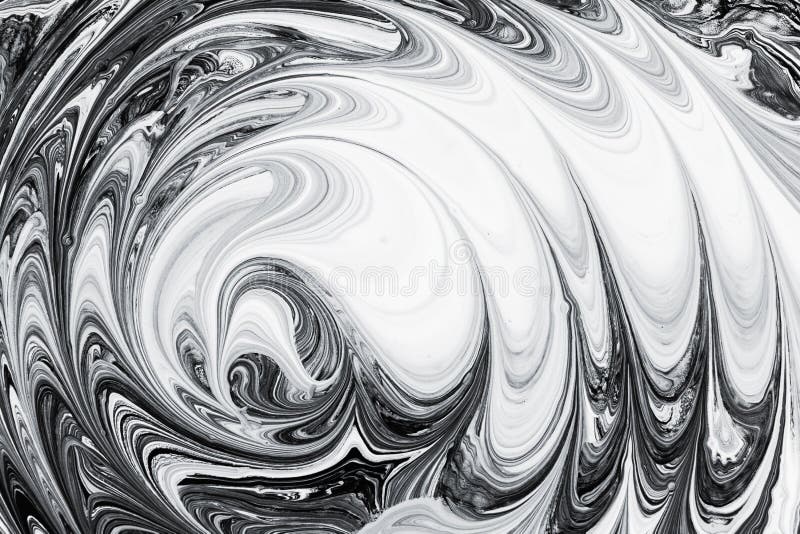 Abstrakte Hintergrund-, weiße und Schwarzemineralölfarbe auf Wasser lizenzfreies stockbild Abstrakte Hintergrund-, weiße und Schwarzemineralölfarbe auf Wasser lizenzfreies stockbild