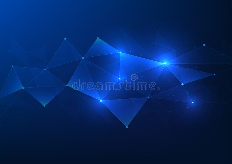 Abstrakte Hintergrundtechnologie verbunden geometrischen Linien Elemente repräsentiert Hightech digitale Datenübertragung. dreieck stock abbildung