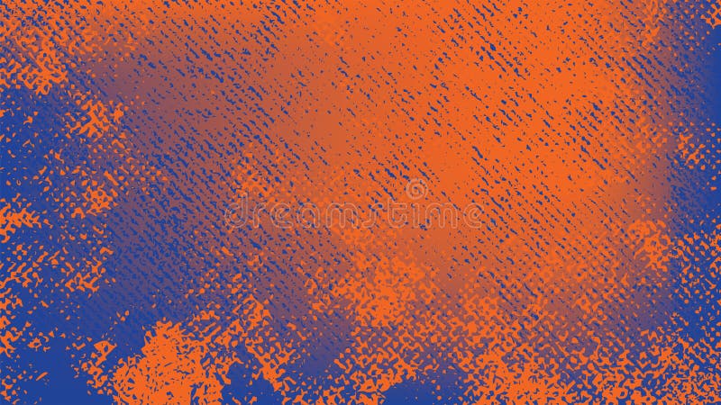 Abstrakte Illustration der Orangenen Schmutzbeschaffenheitsüberlagerung auf blauem Hintergrund stock abbildung