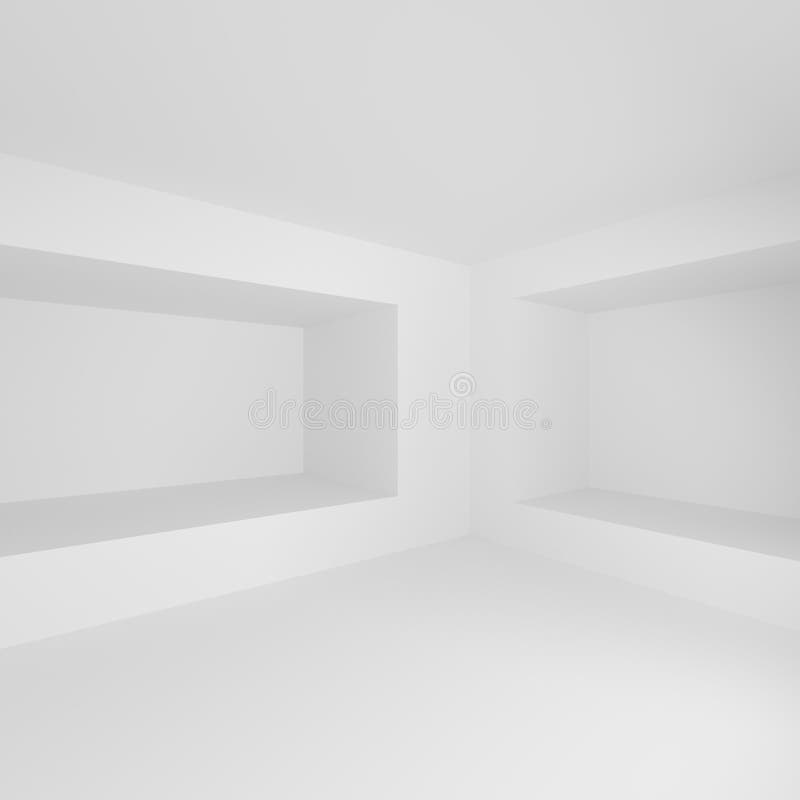 Abstrakte Innenarchitektur Weißer moderner Hintergrund vektor abbildung Abstrakte Innenarchitektur Weißer moderner Hintergrund vektor abbildung