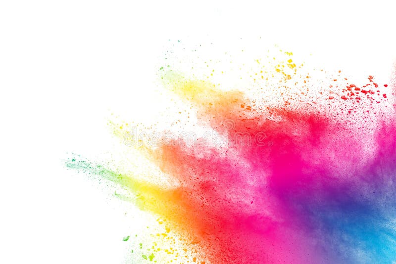 Abstract multicolored powder explosion. Color dust particle splash on background. Abstract multicolored powder explosion. Color dust particle splash on background.