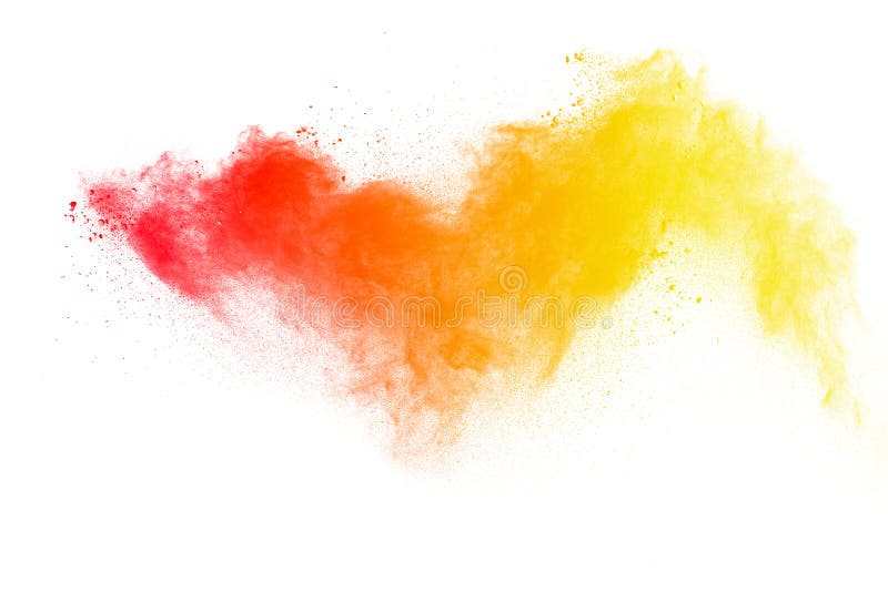 Abstract multicolored dust explosion on white background. Abstract color powder splattered on background. Abstract multicolored dust explosion on white background. Abstract color powder splattered on background.