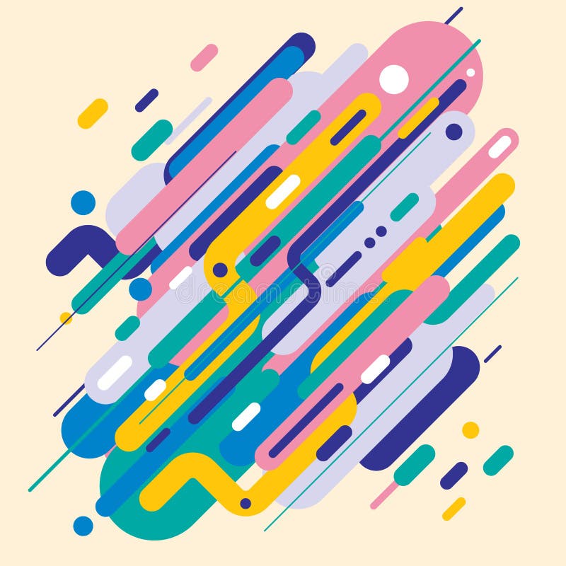 Abstrakte moderne Art mit der Zusammensetzung gemacht von den verschiedenen abgerundete Form in den bunten Entwurfsformen lizenzfreie abbildung Abstrakte moderne Art mit der Zusammensetzung gemacht von den verschiedenen abgerundete Form in den bunten Entwurfsformen lizenzfreie abbildung