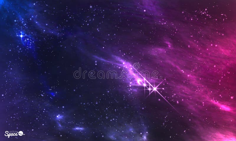 Abstrakte natürliche Hintergründe Vektorillustration des kosmischen Nebelflecks mit Sternhaufen vektor abbildung