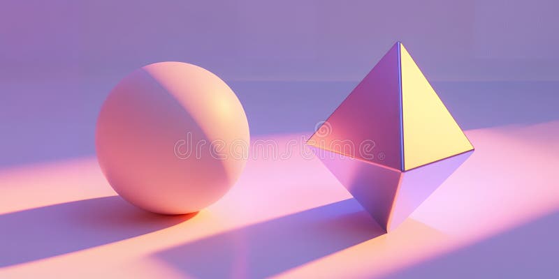 Abstrakte Pastelfläche und geometrische Pyramide 3D-Render Soft Lighting Minimalist Design vektor abbildung
