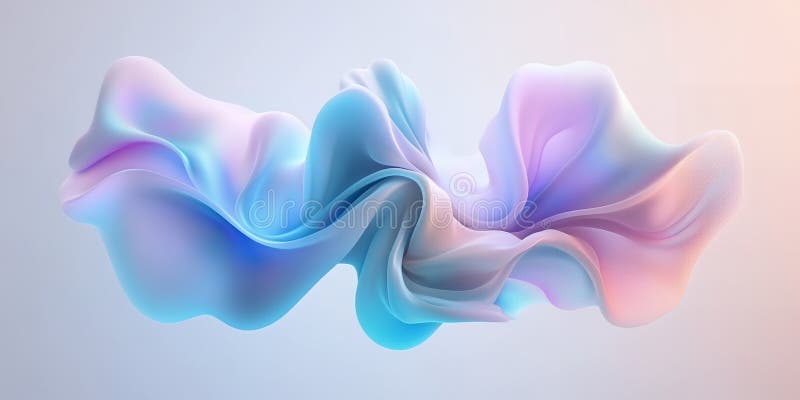 Abstrakte Pastellfarben Blau Pink Wirbelnde Flüssigkeit Dynamische 3D Render Soft Colors fließend Design stock abbildung