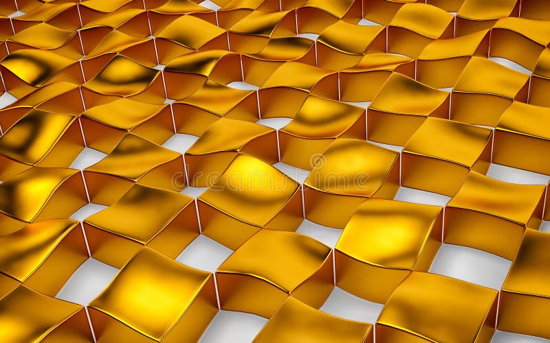 Abstrakte Reihe von shinny Gold und weiße Polygone 3d übertragen vektor abbildung