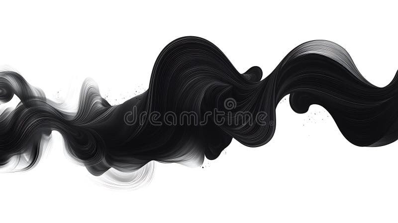 Abstrakte schwarze Flüssigkeits-Kunst mit weißem Hintergrund generative Kunst elegante dunkle wirbelt kreative Design Element Bewe vektor abbildung