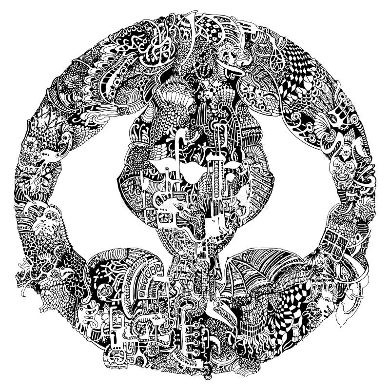 Abstrakte Stammes- ethnische Mandala lizenzfreie abbildung Abstrakte Stammes- ethnische Mandala lizenzfreie abbildung