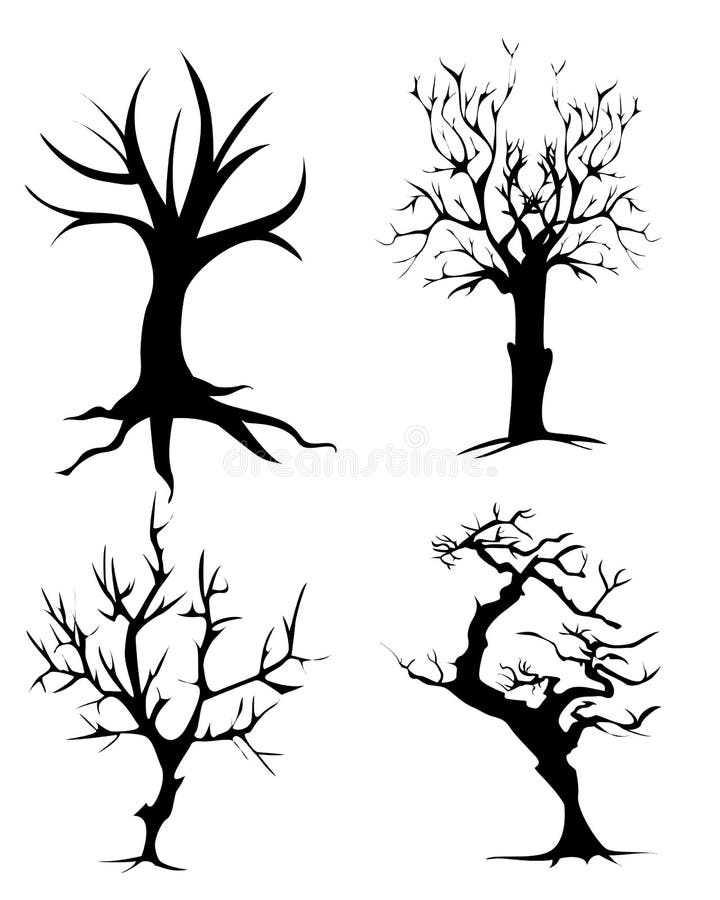 Tote Bäume, Die Vektor Zeichnen Vektor Abbildung - Illustration von