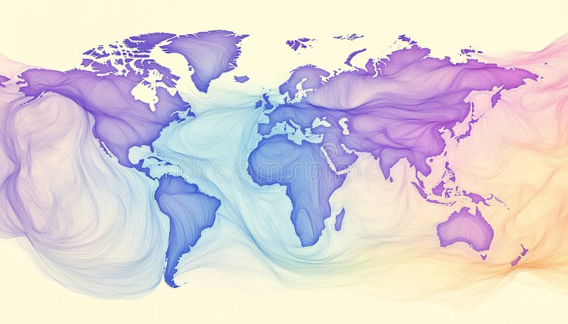 Abstrakte Visualisierung globaler Datenströme Konnektivität und digitale Netzwerke in einer modernen Welt stock abbildung