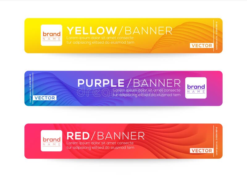 Abstrakte Webbanner- oder Header-Designvorlagen Farbverlauf mit bunten, lebhaften Farben stock abbildung