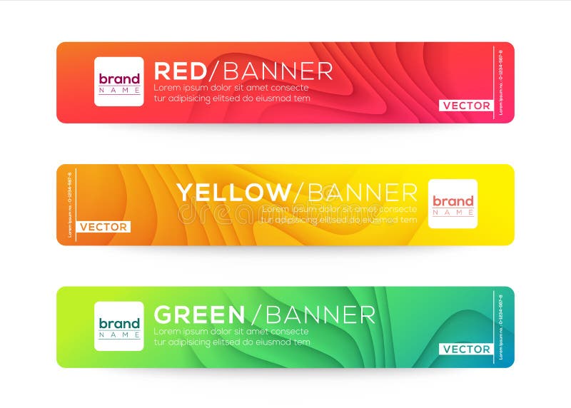 Abstrakte Webbanner- oder Header-Designvorlagen Kurzer Wellenverlauf mit bunten, lebhaften Farben lizenzfreie abbildung