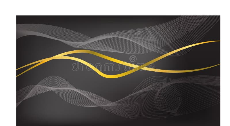 Abstrakte Welle mit Goldlinie auf schwarzem Hintergrund stock abbildung Abstrakte Welle mit Goldlinie auf schwarzem Hintergrund stock abbildung