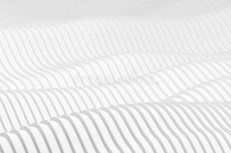 Abstrakte Wellen in minimalistisch weißem Muster. Design für Innenräume Modewallpaper 3d rendern vektor abbildung