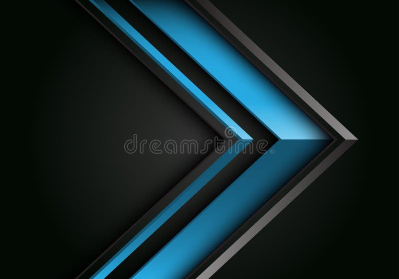 Abstrakter blauer Grauzeilenpfeil 3D-Richtung auf schwarzem Design moderner futuristischer Hintergrund-Vektor stock abbildung