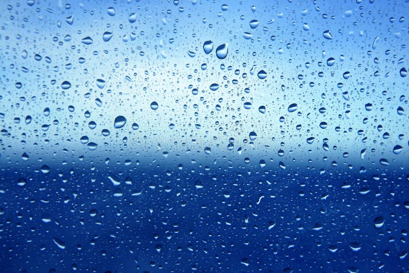 Abstrakter blaues Wasser dropsoin Glashintergrund stockfoto