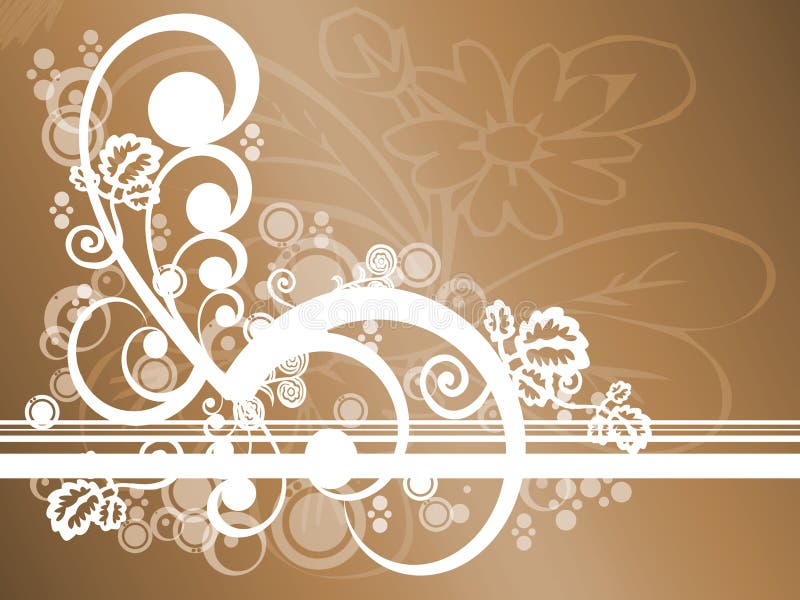 Abstrakter Brown mit Blumen stock abbildung