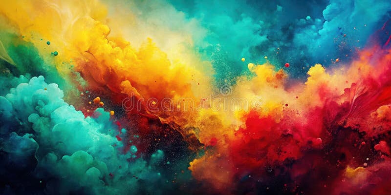 Abstrakter bunter Nebel eine lebhafte Explosion von Farben und Texturen. Generative AI stock abbildung